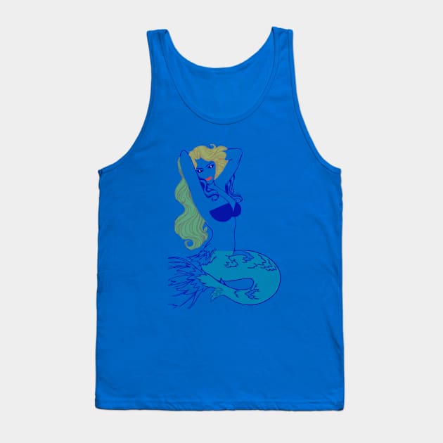 mermaid cute fish Tank Top by Bari-520